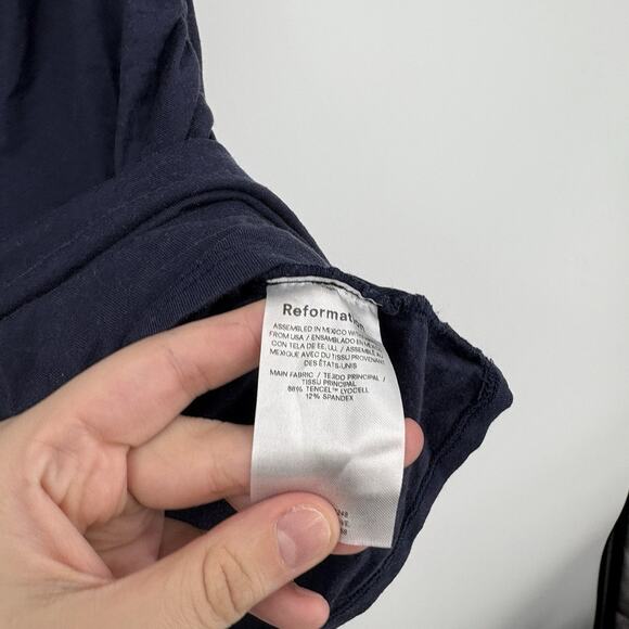 Reformation Top Women Small Addison Ruched Knit Soft Stretch Capsule Boat Neck - Picture 6 of 7